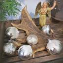 6er Set Christbaumkugeln  silber ~ alter Christbaumschmuck ~ Vintage Weihnacht ~ hs2100
