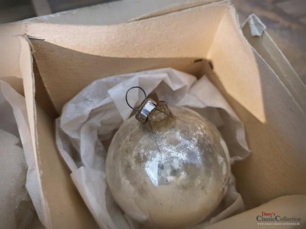 6er Set Christbaumkugeln  silber ~ alter Christbaumschmuck ~ Vintage Weihnacht ~ hs2100