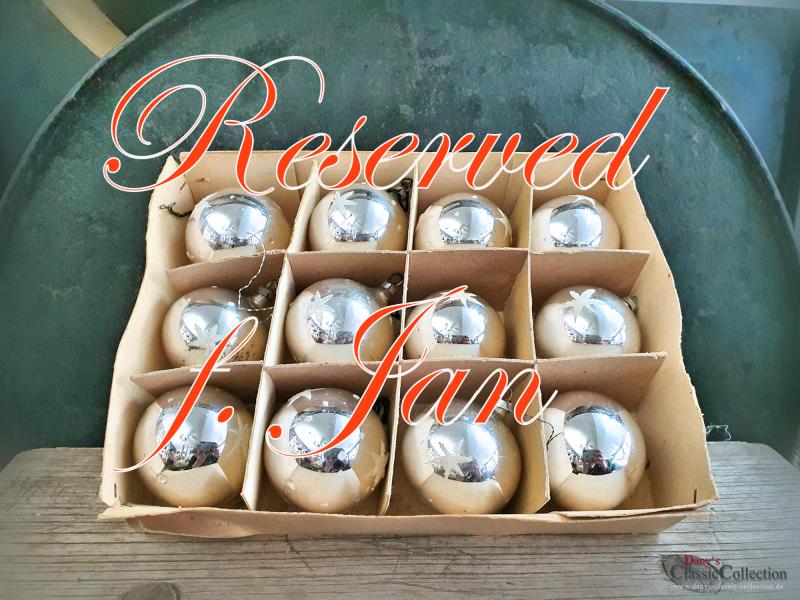 RESERVIERT! 12er Kiste Christbaumkugeln  silber ~ alter Christbaumschmuck ~ Vintage Weihnacht ~ ht2887
