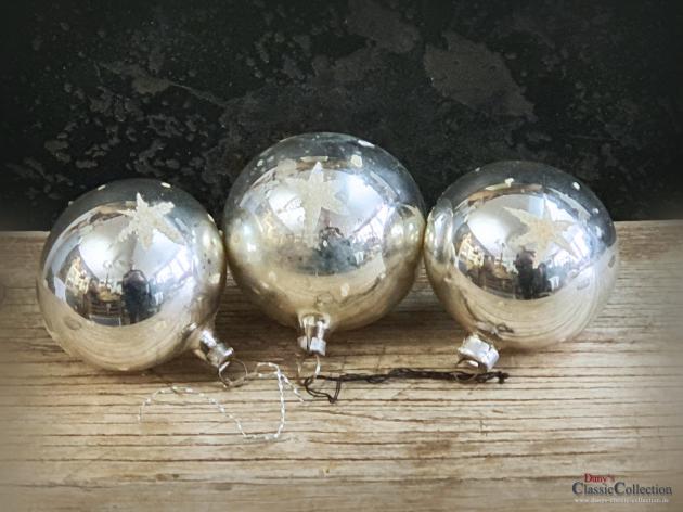 RESERVIERT! 12er Kiste Christbaumkugeln  silber ~ alter Christbaumschmuck ~ Vintage Weihnacht ~ ht2887