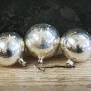 RESERVIERT! 12er Kiste Christbaumkugeln  silber ~ alter Christbaumschmuck ~ Vintage Weihnacht ~ ht2887
