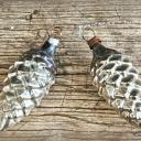 Zapfen-Duo silber ~ alter Sammlerschmuck ~ Christbaumschmuck ~ Vintage Weihnacht ~ ht2726