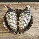 Zapfen-Duo silber ~ alter Sammlerschmuck ~ Christbaumschmuck ~ Vintage Weihnacht ~ ht2726