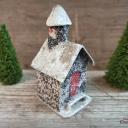 Kirche Weihnachtsornament ~ Christbaumschmuck alt ~ Karton beglimmert ~ Grantsplitter ~ Baumanhänger ~ Weihnachtsbaum ~ Baumschmuck ~ hw3662