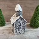 Kirche Weihnachtsornament ~ Christbaumschmuck alt ~ Karton beglimmert ~ Grantsplitter ~ Baumanhänger ~ Weihnachtsbaum ~ Baumschmuck ~ hw3662