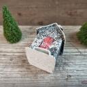 Kirche Weihnachtsornament ~ Christbaumschmuck alt ~ Karton beglimmert ~ Grantsplitter ~ Baumanhänger ~ Weihnachtsbaum ~ Baumschmuck ~ hw3662