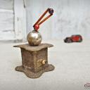 Kaffeemühle Weihnachtsornament ~ Christbaumschmuck alt ~ Karton beglimmert ~ Grantsplitter ~ Baumanhänger ~ Weihnachtsbaum ~ Baumschmuck ~ ht2847-3