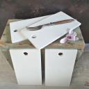 2 alte Schneidebrettchen SET 2 ~ Keramik weiß ~ Frühstücksbrett ~ Zwiebel Brett Porzellan ~ Vintage Landhaus Küche ~ hz6417s2