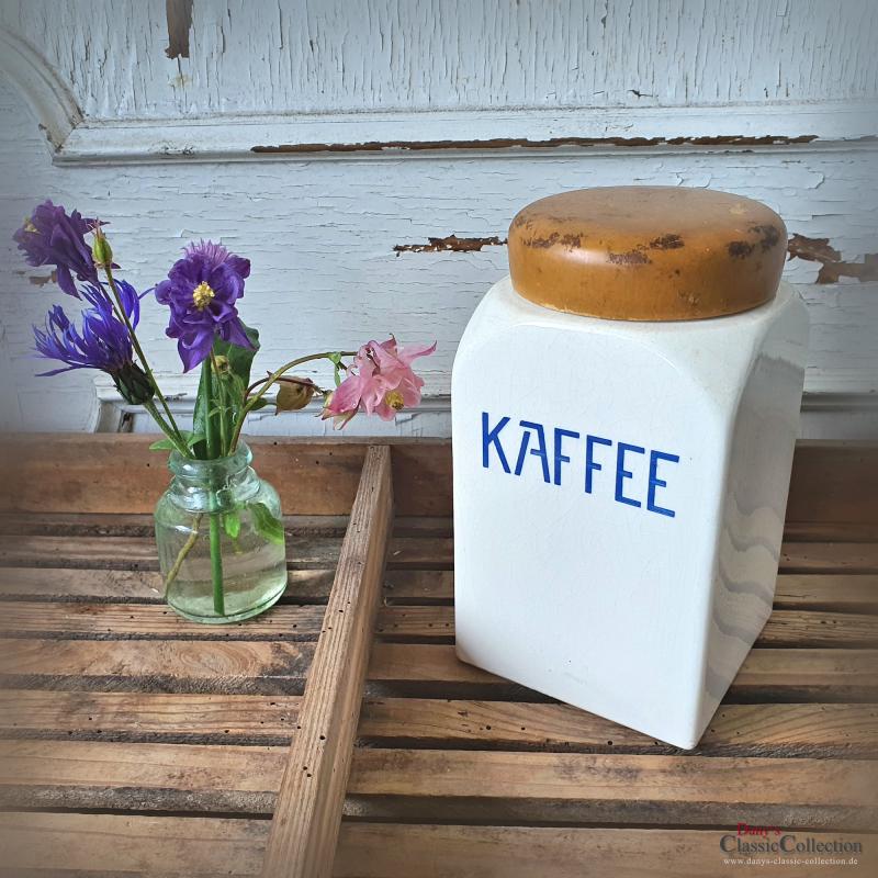 Kaffee Vorratsdose ~ Porzellandose ~ Keramik ~ Vorratsbehälter ~ Deckeldose ~ Landhaus Küche ~ Aufbewahrung ~ Vase ~ ht1211