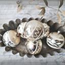 6 Christbaumkugeln Ø 6 cm ~ Weihnachtskugeln silber mit Bemalung ~ Vintage Weihnachtsbaum ~ Shabby Chic ~ nostalgische Weihnachten ~ ht2840