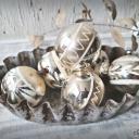 6 Christbaumkugeln Ø 6 cm ~ Weihnachtskugeln silber mit Bemalung ~ Vintage Weihnachtsbaum ~ Shabby Chic ~ nostalgische Weihnachten ~ ht2840