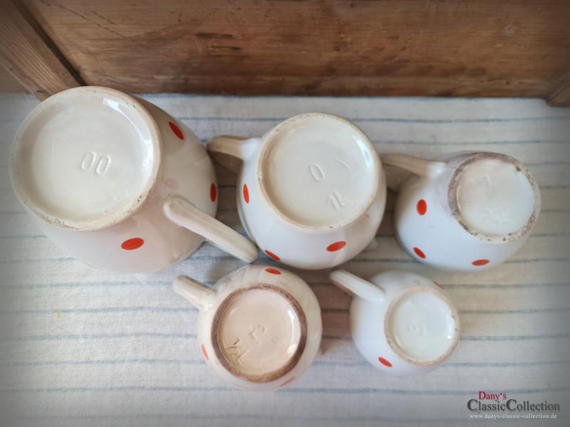 Polka Dot Krug 1,5 L ~ Kännchen 0,25 - 1,5 L ~ Keramik ~ Porzellan ~ Vintage ~ Landhausküche ~ pk22tdpdk