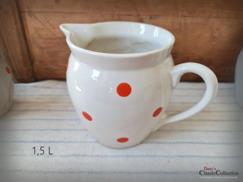 Polka Dot Krug 0,25 L ~ Kännchen 0,25 - 1,5 L ~ Keramik ~ Porzellan ~ Vintage ~ Landhausküche ~ pk22tdpdk