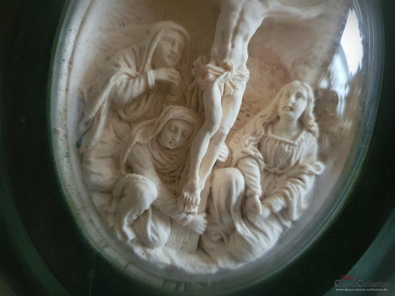 Meerschaum Relief-Bild ~ Sakrales Bild ~ Gerahmt mit gewölbtem Glas ~ hs1412