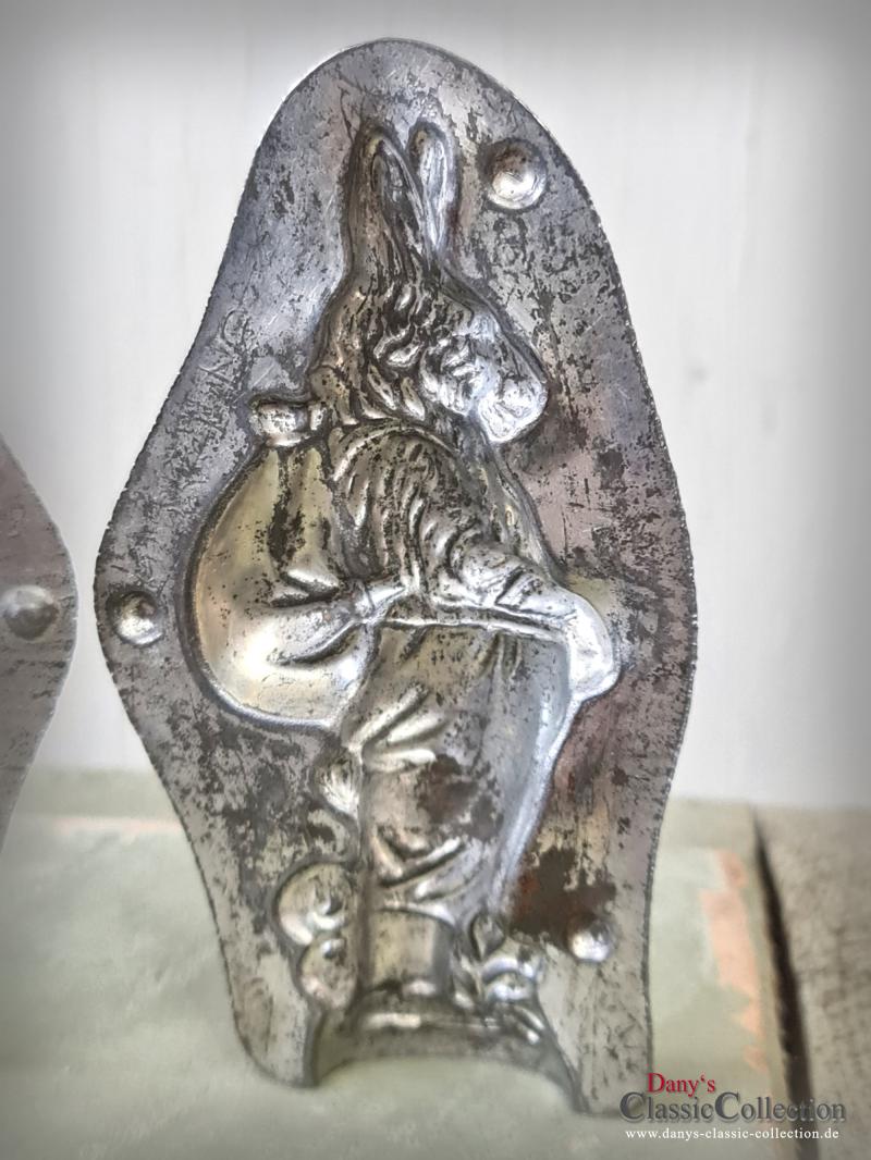 RARITÄT ! Anton Reiche Hase ~ Schokoladenform 11,8 cm ~ 1925 ~ Wanderhase ~ Metall Form ~ Gießform ~ Ostern ~ Sammlerstück