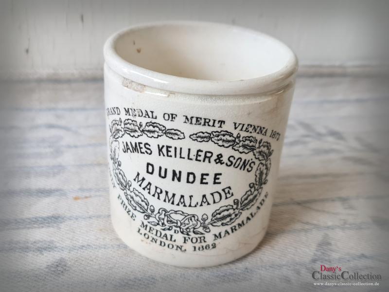 RESERVIERT ! Keiller Dundee 1 lb Dumpy ~ ORIGINAL antike Keramik ~ Aufbewahrung ~ Pottery ~ Steingut ~ Werbung ~ Steingut ~ Vintage Landhausküche ~