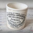 RESERVIERT ! Keiller Dundee 1 lb Dumpy ~ ORIGINAL antike Keramik ~ Aufbewahrung ~ Pottery ~ Steingut ~ Werbung ~ Steingut ~ Vintage Landhausküche ~