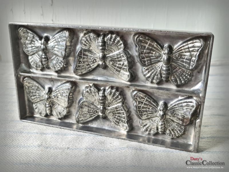 VERKAUFT ! Anton Reiche Platte ~ Schokoladenform ~ 6 Schmetterlinge ~ 1926 ~Metall Form ~ Gießform ~ Sammlerstück