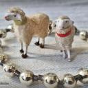 Krippenschaf Duo ~ Antike Erzgebirge Krippenfigur ~ Schaf ~ Masseschaf ~ Wollschaf ~ Putz ~ Sammlerstück ~ Shabby Chic