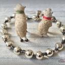 Krippenschaf Duo ~ Antike Erzgebirge Krippenfigur ~ Schaf ~ Masseschaf ~ Wollschaf ~ Putz ~ Sammlerstück ~ Shabby Chic