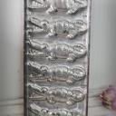 RESERVIRT f. Charly ! 6 Krokodile Schokoladenform Platte ~ Metall Gießform ~ Vintage ~ E.F. Teich Wien ~ Sammlerstück ~ Kinderzimmer Deko