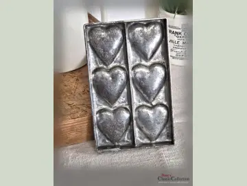 Schokoladenform 6 Herzen Anton Reiche Sammlerstück Gießform Platte Geschenk Liebe Hochzeit Verlobung Freundschaft Treue