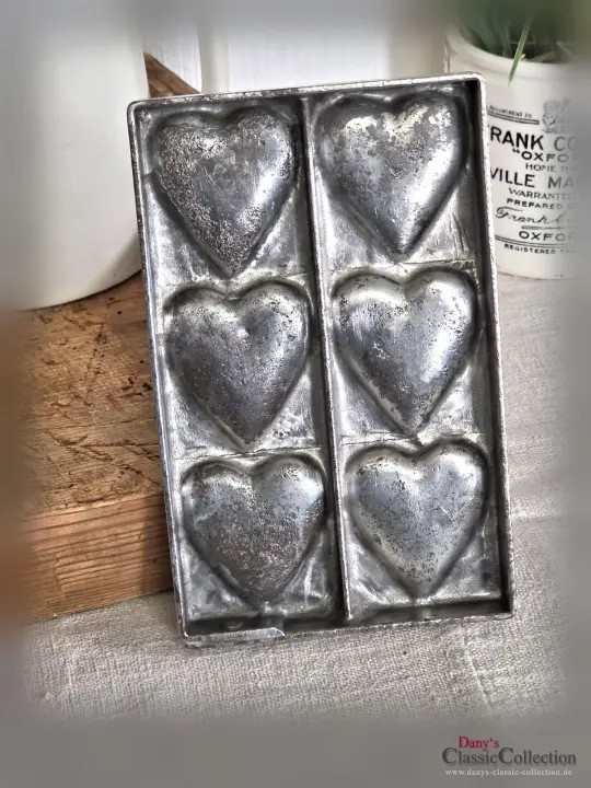 Schokoladenform 6 Herzen Anton Reiche Sammlerstück Gießform Platte Geschenk Liebe Hochzeit Verlobung Freundschaft Treue