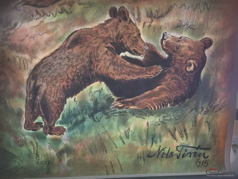 Alte Schulwandkarte Bär Grizzly Schweden Rollkarte Schulkarte Wandkarte Lehrkarte Wanddeko