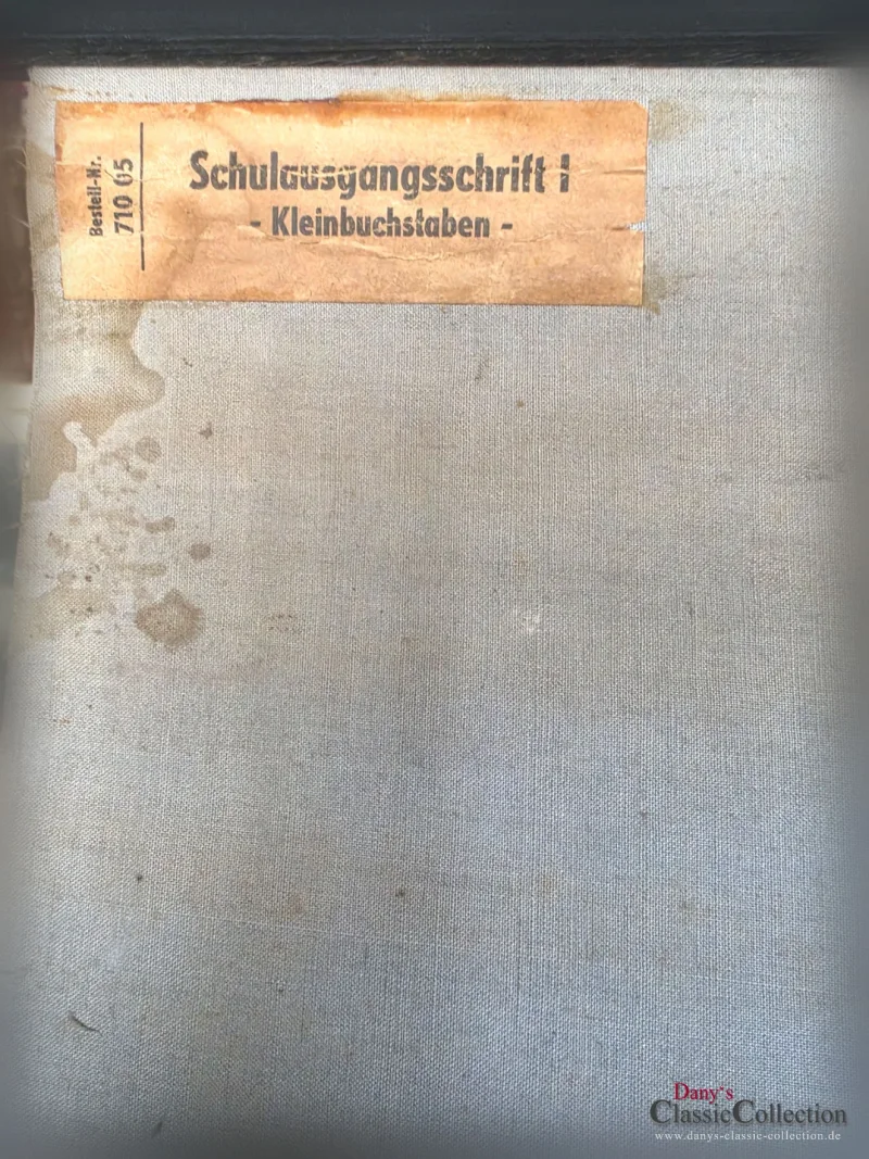 Alte Lehrkarte GROSSbuchstaben Schulkarte Wandkarte Rollkarte Midcentury Lateinische Ausgangsschrift Loft Design Shabby Lehrtafel
