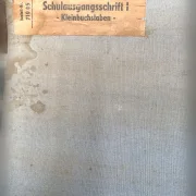 Alte Lehrkarte GROSSbuchstaben Schulkarte Wandkarte Rollkarte Midcentury Lateinische Ausgangsschrift Loft Design Shabby Lehrtafel