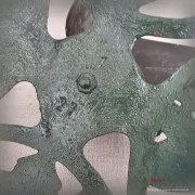 Christbaumständer eckig Tannen Engel Weihnachtsbaumständer Gusseisen grün gold lackiert Vintage Weihnachten Kerzenständer