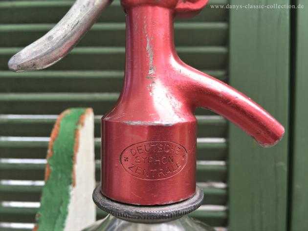 Schwere Sodaflasche rot metallic