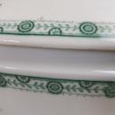 Große weiße Art Déco Deckelterrine mit grünem Randdekor ~ Vintage Homedecor ~ Schüssel ~ Terrine ~ Soupière ~ hs1574
