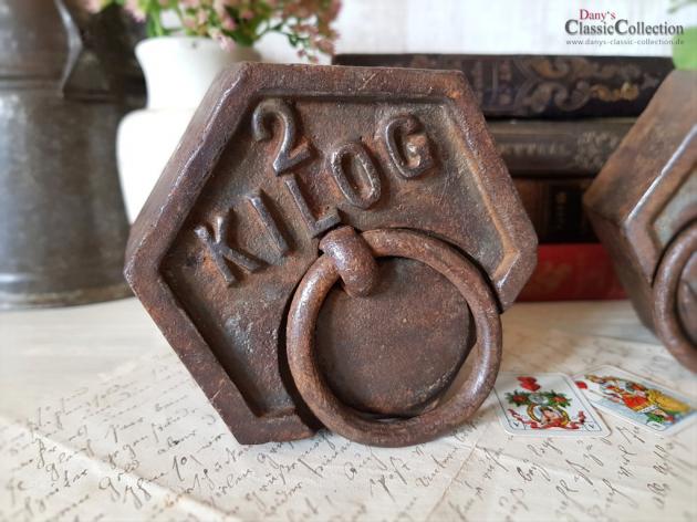 Altes 2kg Gewicht 6-eckig ~ Frankreich ~ Brocante