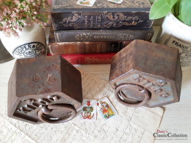 Altes 2kg Gewicht 6-eckig ~ Frankreich ~ Brocante