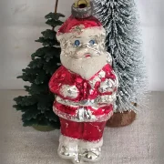 Stattlicher 15 cm großer alter Weihnachtsmann Glas Christbaumschmuck Nostalgische Weihnachten