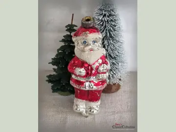 Stattlicher 15 cm großer alter Weihnachtsmann Glas Christbaumschmuck Nostalgische Weihnachten