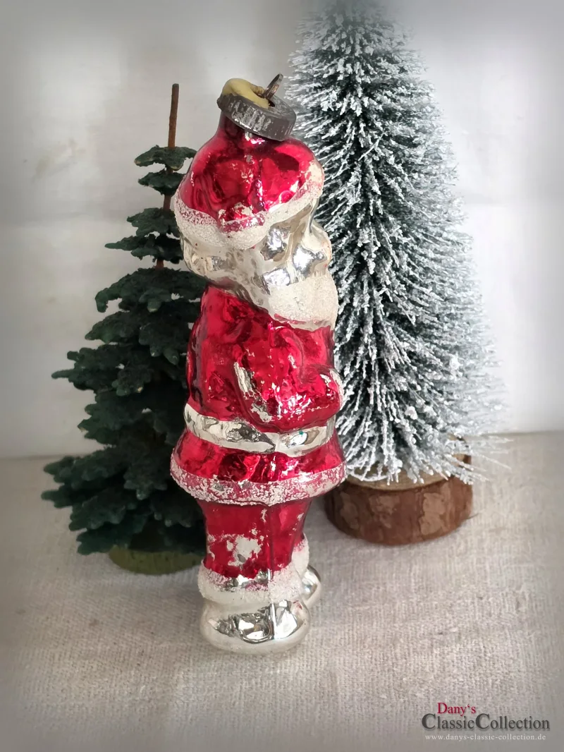 Stattlicher 15 cm großer alter Weihnachtsmann Glas Christbaumschmuck Nostalgische Weihnachten