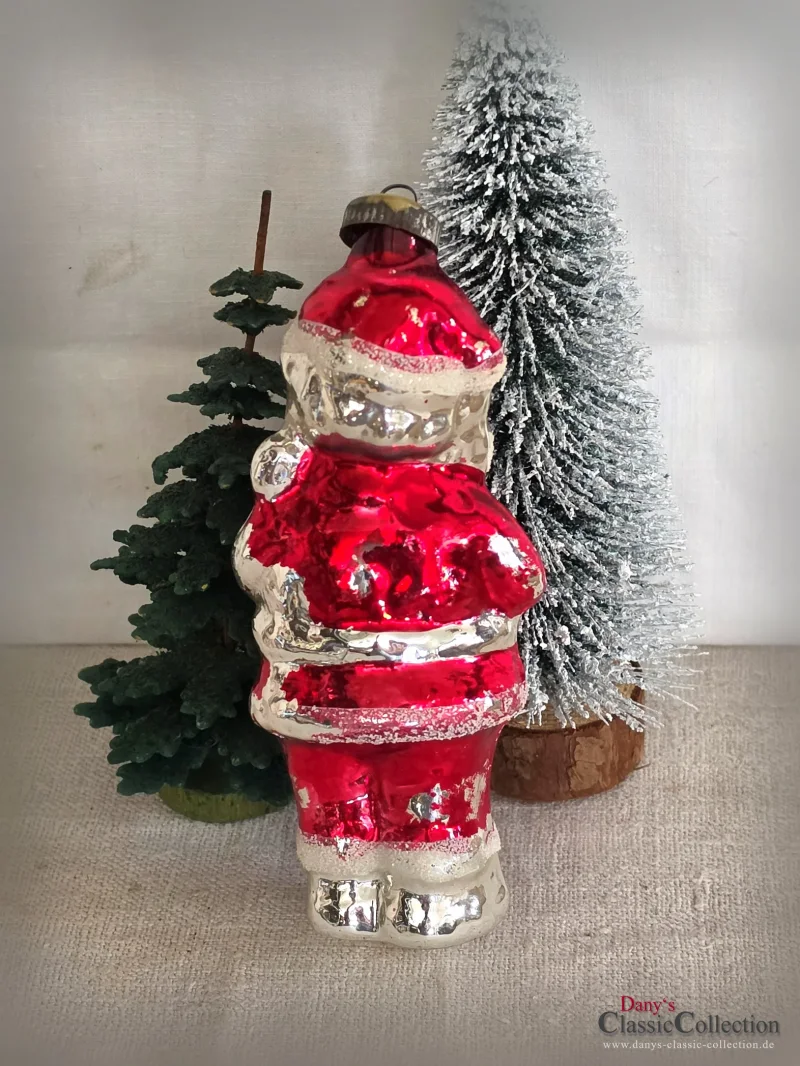 Stattlicher 15 cm großer alter Weihnachtsmann Glas Christbaumschmuck Nostalgische Weihnachten