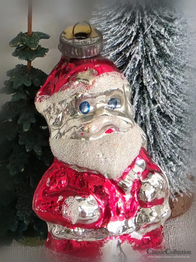 Stattlicher 15 cm großer alter Weihnachtsmann Glas Christbaumschmuck Nostalgische Weihnachten