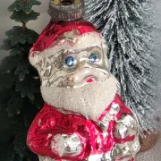 Stattlicher 15 cm großer alter Weihnachtsmann Glas Christbaumschmuck Nostalgische Weihnachten