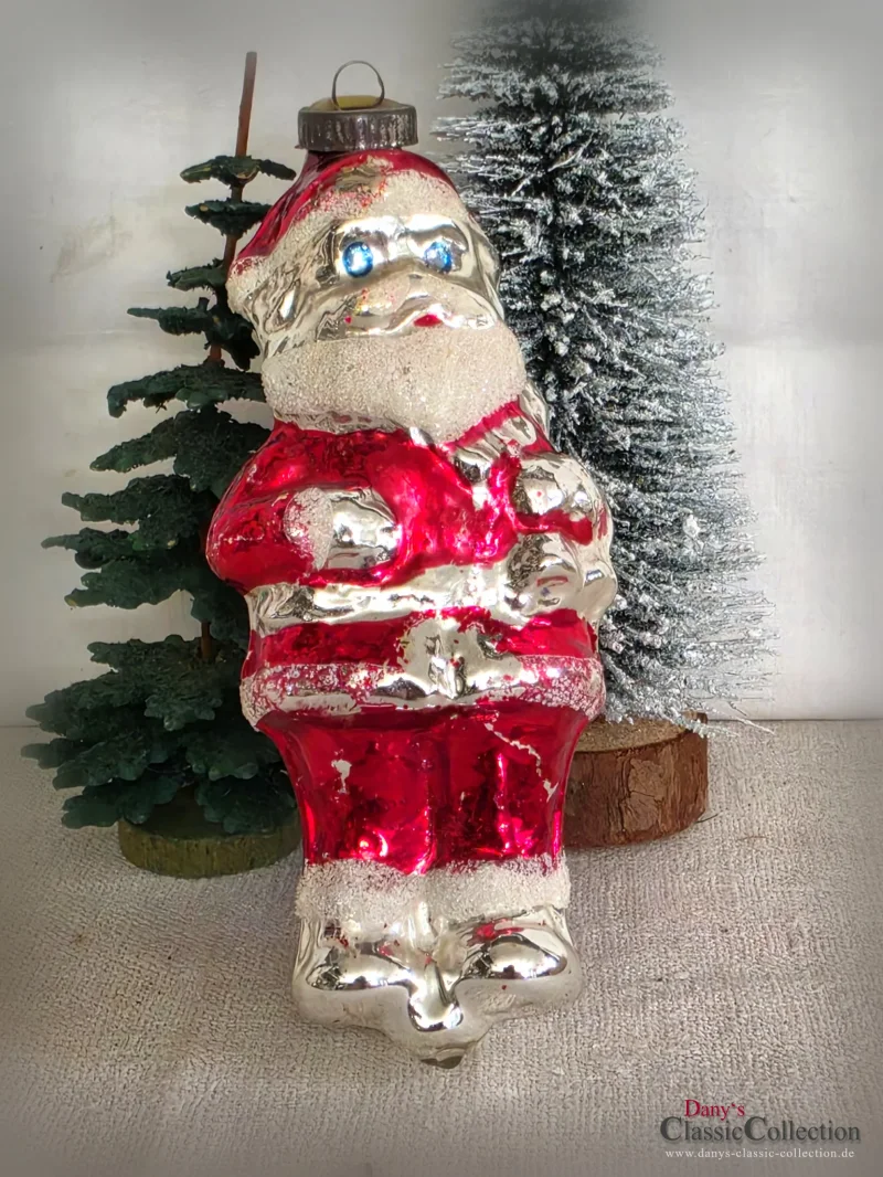 Stattlicher 15 cm großer alter Weihnachtsmann Glas Christbaumschmuck Nostalgische Weihnachten
