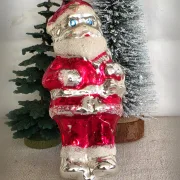 Stattlicher 15 cm großer alter Weihnachtsmann Glas Christbaumschmuck Nostalgische Weihnachten