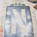 N - O ~ alte Zink Buchstaben Zink Schablonen ~ Zink Monogramme ~ Vintage shabby decoration