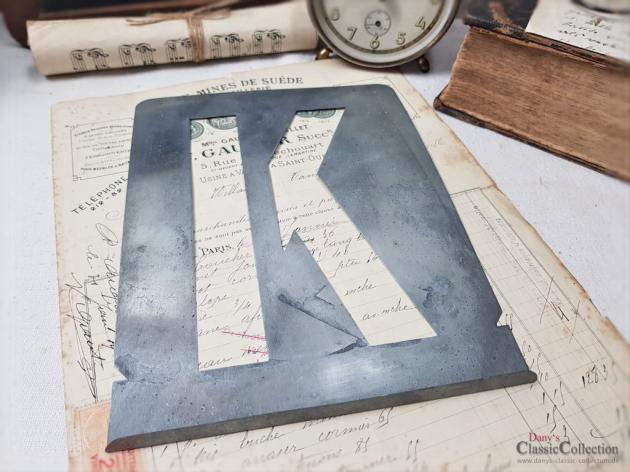 N - O ~ alte Zink Buchstaben Zink Schablonen ~ Zink Monogramme ~ Vintage shabby decoration
