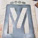 N - O ~ alte Zink Buchstaben Zink Schablonen ~ Zink Monogramme ~ Vintage shabby decoration