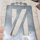 N - O ~ alte Zink Buchstaben Zink Schablonen ~ Zink Monogramme ~ Vintage shabby decoration