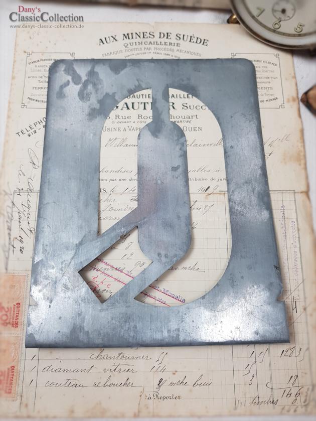 N - O ~ alte Zink Buchstaben Zink Schablonen ~ Zink Monogramme ~ Vintage shabby decoration