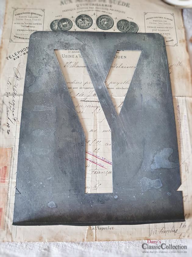 Alte Zink Buchstaben Schablonen ~ Zink Monogramme ~ Vintage shabby decoration
