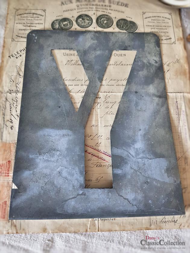 Alte Zink Buchstaben Schablonen ~ Zink Monogramme ~ Vintage shabby decoration